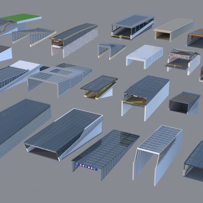 现代地下车库 停车场出入口组合