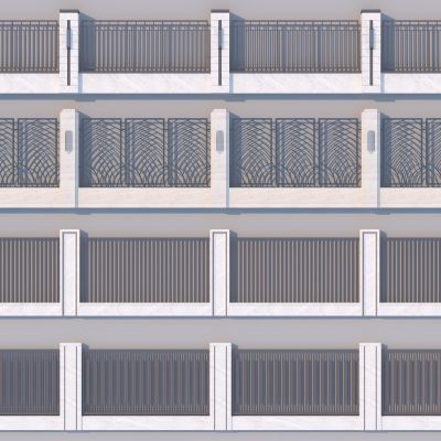 现代铁艺围墙组合