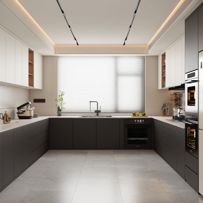 现代简约半封闭式厨房
