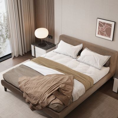 现代家居卧室 双人床 主卧 饰品摆件