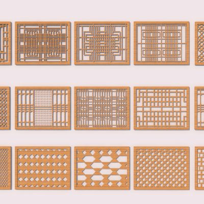 中式镂花窗_窗花