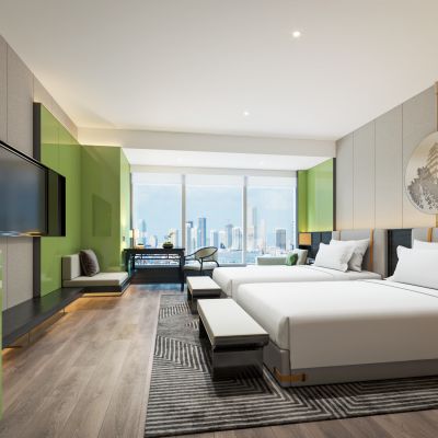 现代新中式酒店客房3D模型