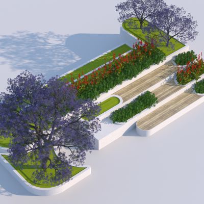 现代景观座椅 树池