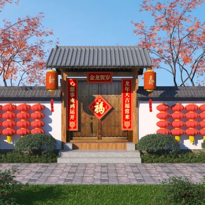 新中式乡村庭院门