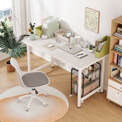 现代奶油风书桌椅组合