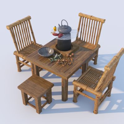 新中式户外桌椅组合