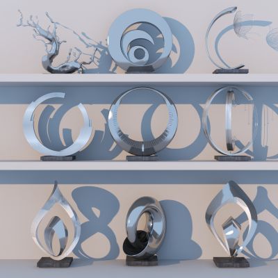 现代抽象雕塑小品组合
