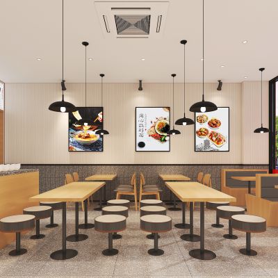 现代快餐厅3D模型