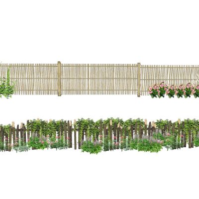 新中式篱笆围栏护栏栅栏木围栏木栅栏竹篱笆田园围栏攀爬植物