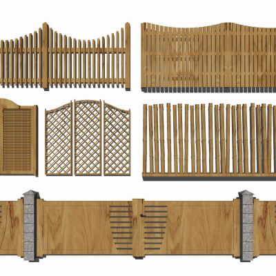 中式木围栏木栅栏篱笆护栏实木护栏木围挡栅栏门木围墙