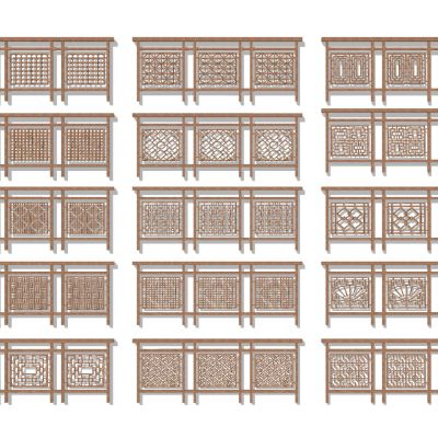 中式木围栏木栅栏篱笆护栏木花架植物攀爬架木隔断