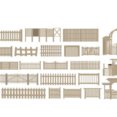 中式木围栏木栅栏篱笆护栏花架栅栏门木廊架木围墙