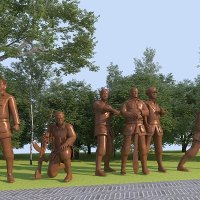 现代红军雕塑小品