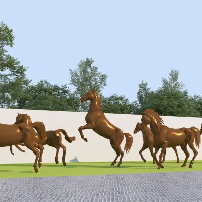 现代骏马雕塑小品