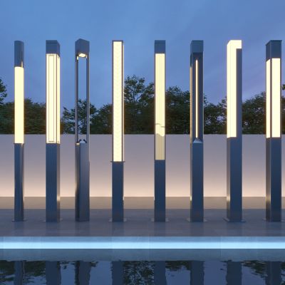 现代商业街景观灯柱_庭院灯