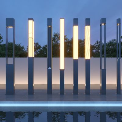 现代商业街景观灯柱