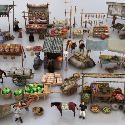 古代商业街小品
