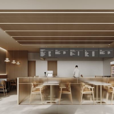 现代餐厅 快餐店3D模型