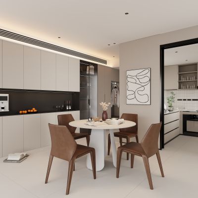 现代餐厅 餐边柜 餐桌椅 酒柜  餐桌