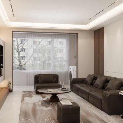 现代客厅 沙发茶几组合 摆件 休闲椅 