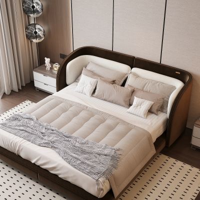 现代家居卧室 双人床 主卧 衣柜 床头柜 饰品摆件