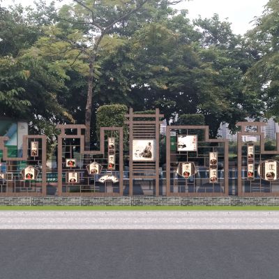 新中式乡村宣传栏小品