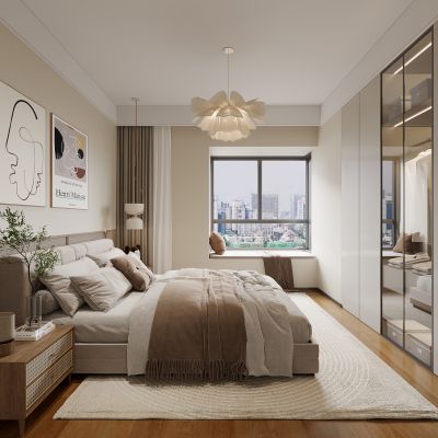 现代奶油风卧室