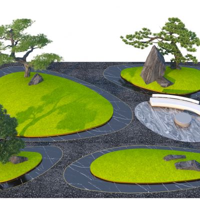 现代微地形_景观_景石造景3D模型