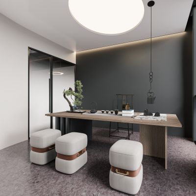 现代茶室3D模型
