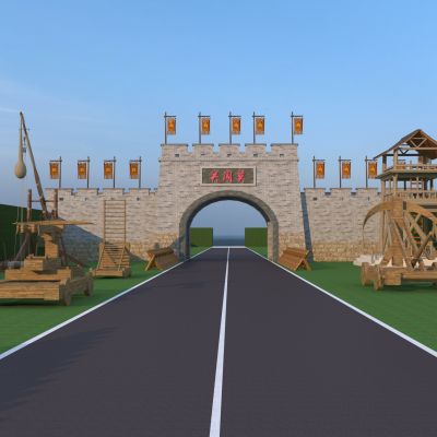 中式古城楼 城门3D模型