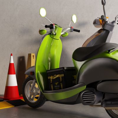 现代摩托车 电瓶车 外卖 美团3D模型