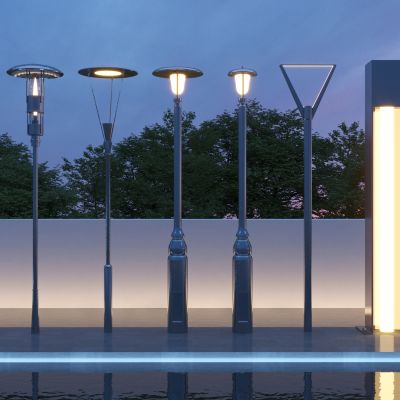 现代商业路灯_高杆灯