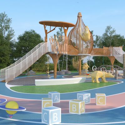 现代儿童区游乐设备