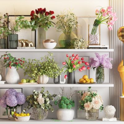 现代花瓶花卉组合