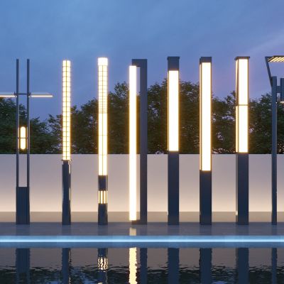 现代商业路灯_高杆灯