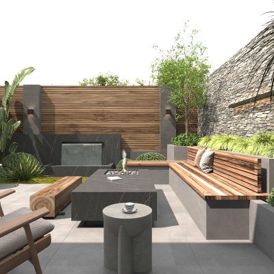 庭院 植物 绿植 花卉 茅草 屋顶花园 户外伞座 户外灯