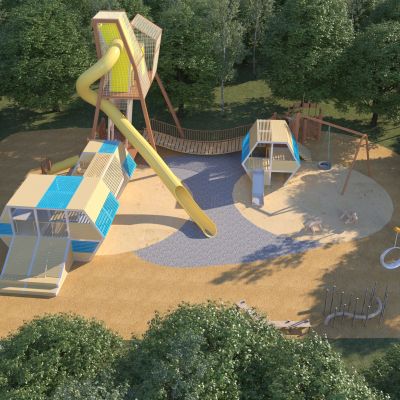 现代户外拓展亲子儿童活动乐园 森林山地原木无动力儿童乐园