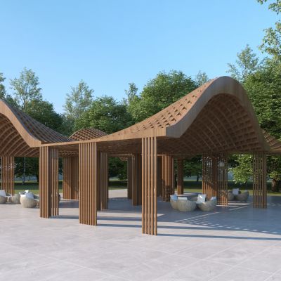 现代异形景观亭子 景观凉亭 景观廊架