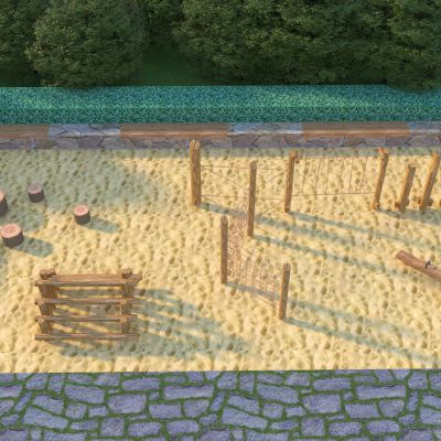 现代乡村儿童活动场地 儿童器材组合