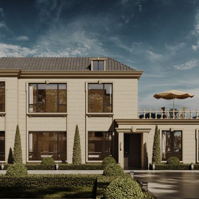 现代别墅外观 自建别墅 独栋别墅