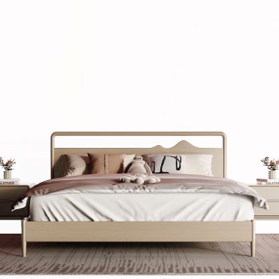 现代儿童床 原木床