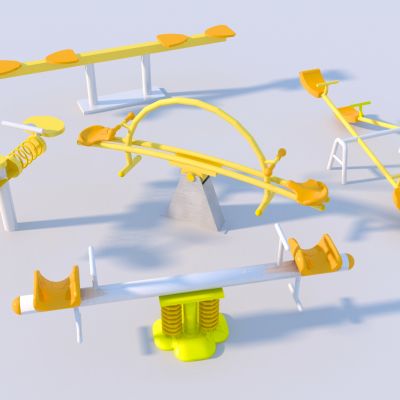 现代儿童器材组合_跷跷板_木制儿童户外器材_无动力器材