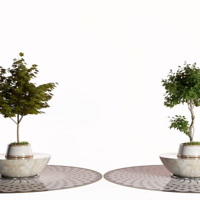 现代景观树 户外椅 