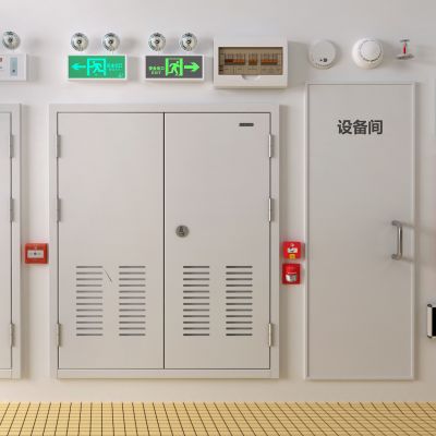 现代灭火器 烟感 报警器 安全通道 设备间 空气开关