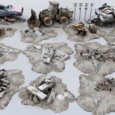 现代废墟石头组合