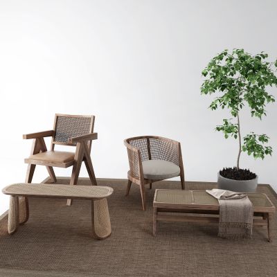 侘寂休闲椅 凳子 盆栽