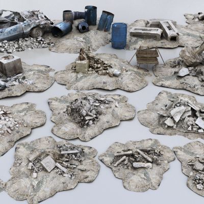 现代废墟石头组合