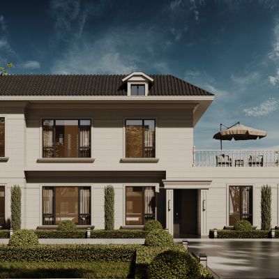 现代别墅外观 自建别墅 独栋别墅