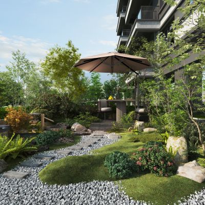 现代庭院景观3D模型
