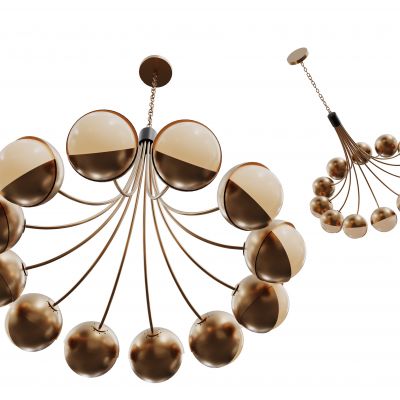 现代球形吊灯 玻璃球吊灯 轻奢艺术灯 金属吊灯 餐厅吊灯 客厅吊灯